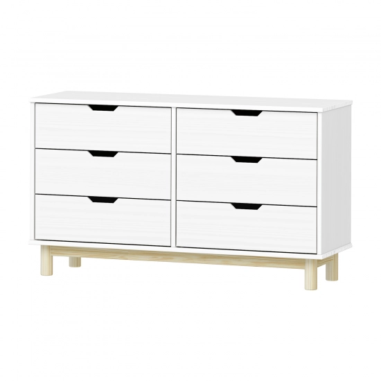 Komoda 3+3 zásuvky BONITO 2 bílý lak