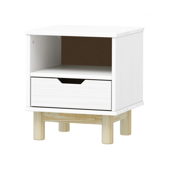Noční stolek 1 zásuvka BONITO 2 bílý lak
