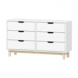 Komoda 3+3 zásuvky BONITO 2 bílý lak