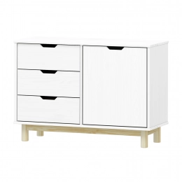 Komoda 1 dveře + 3 zásuvky BONITO 2 bílý lak